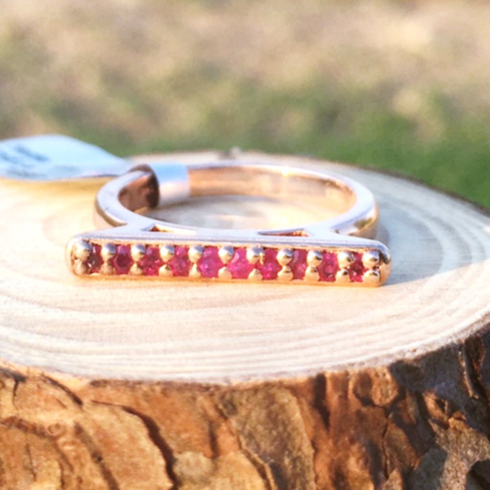 Natural Ruby Ring Rose Gold Vermeil Bridge Design Limited Edition Thailand Gems - Picture 11 of 15